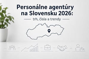 Mapa Slovenska s ikonami pracovného trhu – Personálne agentúry na Slovensku 2026